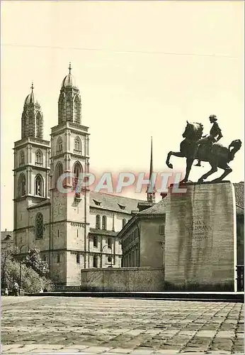 Cartes postales moderne Zurich Grossmunster und Hans Waldmann