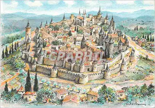 Cartes postales moderne Carcassonne la Cite (Vue Generale)