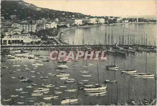 Cartes postales moderne Cannes La Cote d'Azur Le Port et la Croisette vus du Mont Chevalier Bateaux