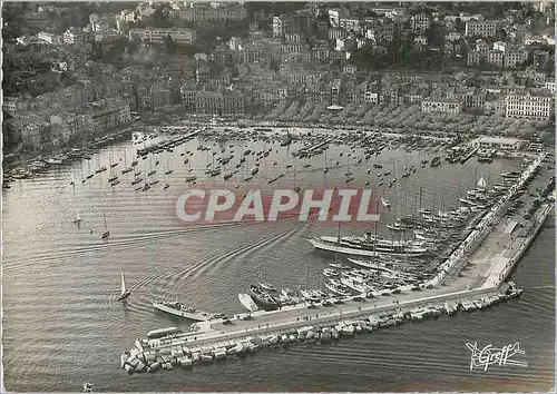 Moderne Karte Cannes (Alpes Maritimes) La Cote d'Azur Vue Aerienne Le port La Digue Bateaux