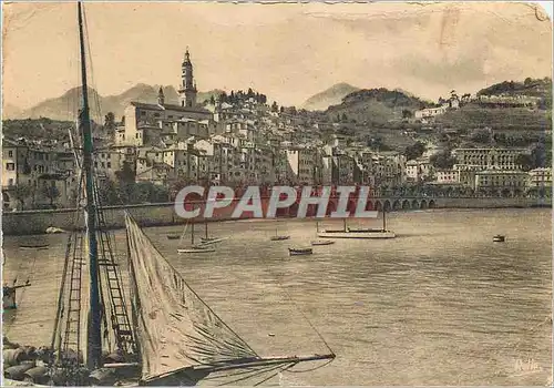 Cartes postales moderne Menton (A M) La Cote d'Azur La Vieille Ville Bateaux
