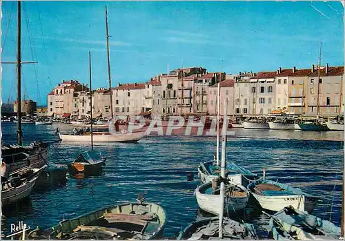 Cartes postales moderne Saint Tropez (Var) La Cote d'Azur Le Quai Jean Jaures et la Vieille Tour Bateaux