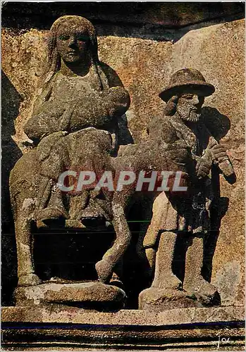 Moderne Karte Plougastel Daoulas La Bretagne en Couleurs Scene du Calvaire La Fuite en Egypte