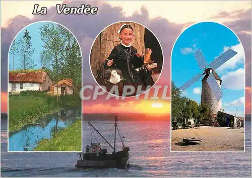 Moderne Karte La Vendee Moulin Folklore