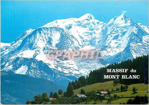 Moderne Karte Le Mont Blanc Altitude 4807 Metres Premier Sommet d'Europe