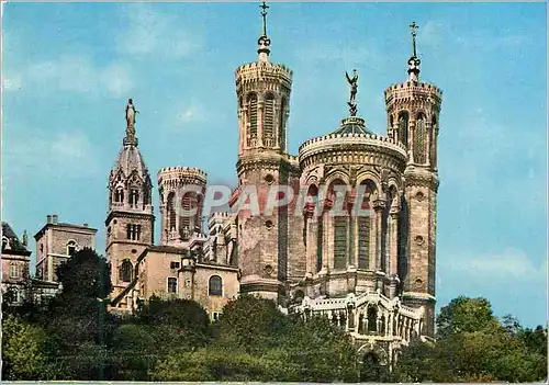 Cartes postales moderne Lyon les Tours de la Basilique de Notre Dame de Fourviere