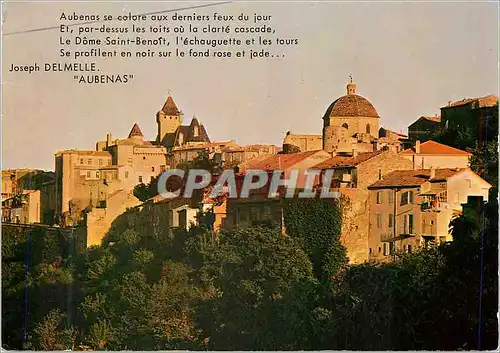 Cartes postales moderne Aubenas (Ardeche) Coucher de Soleil sur les Remparts