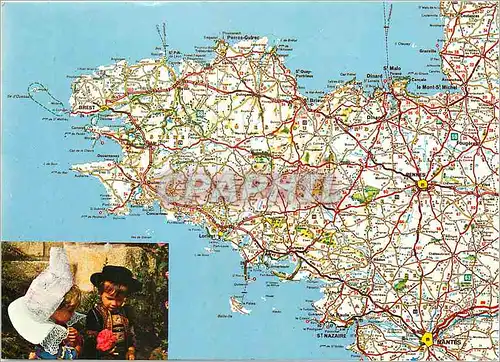 Cartes postales moderne La Bretagne Bordee par la Manche et l'Ocean Couleurs de Bretagne