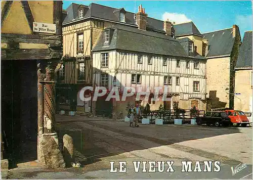 Cartes postales moderne Le Mans (Sarthe) Le Vieux Mans a gauche la maison du Pilier Rouge et a droite la maison du Pilie