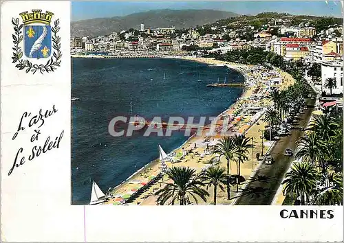 Moderne Karte La Cote d'Azur Cannes Vue generale sur le Boulevard de la Croisette et le Suquet