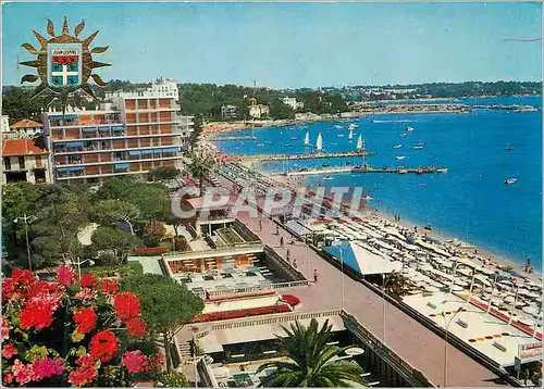 Moderne Karte Juan Les Pins La Cote d'Azur French Riviera La Promenade du Soleil