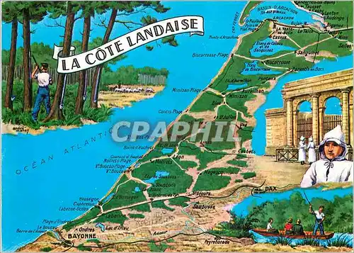 Moderne Karte La Cote Landaise Chasse
