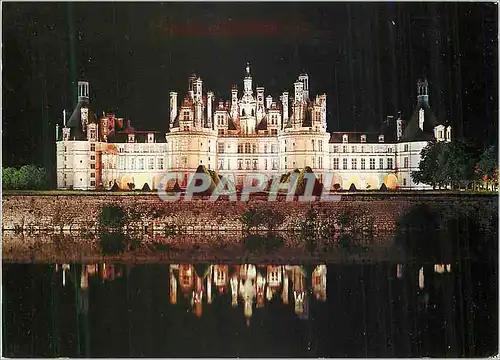 Cartes postales moderne Les Chateaux de la loire Le Chateau de Chambord (Loir et Cher) Facade nord illuminee