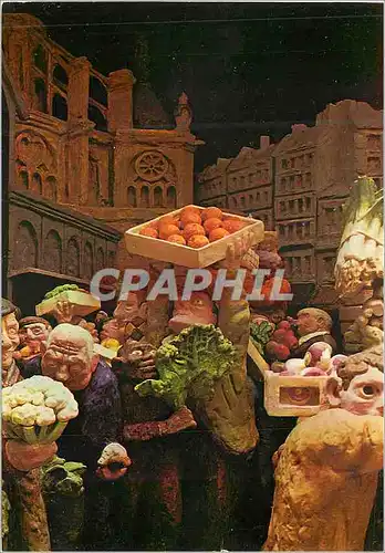 Cartes postales moderne Eglise Saint Eustache de Paris Le depart des fruits et legumes du coeur de Paris le 28 fevrier 1