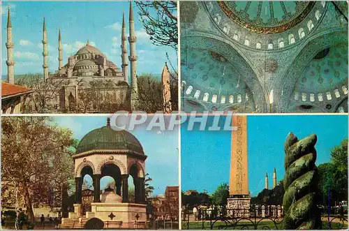 Cartes postales moderne Une autre vue de Sultanahmet un coup d'oeuil a la coupole et ses arcs la fontaine allemande cade