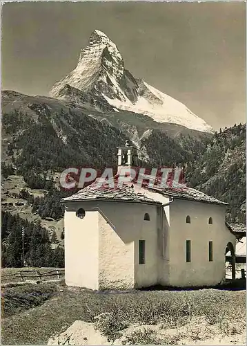 Moderne Karte Winkeimatten Bei Zermatt kapelle mit Matterhorn