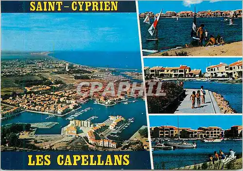 Cartes postales moderne La Cote Vermeille Saint Cyprien Plage (Pyrennees Orientales) Vue aeriennes des Capellans et du p
