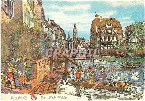 Moderne Karte Stasbourg La Petite Venise d'apres une illustration de M Bittler Dessinateur diplome