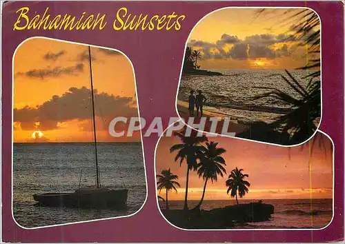 Cartes postales moderne Bahamian Sunsets At the end of the day the sun sinks slowly into the horizon creating warm color