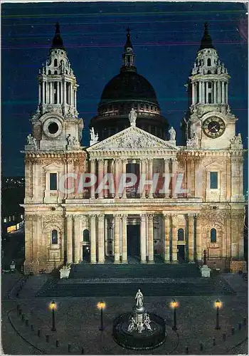 Cartes postales moderne St Paul's Cathedral West front by Night