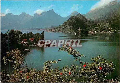 Moderne Karte Le Lac D'Annecy Le petit lac et le Massif des Beauges Talloires et Duingt