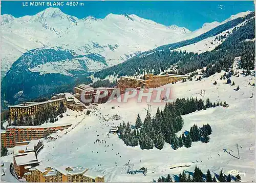Cartes postales moderne Les Arc (Savoie) Arc Chantel Vue generale aerienne et Le Mont Blanc