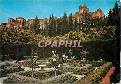 Cartes postales moderne Malaga Jardins de Puerta Oscura et Chateau