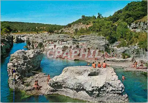 Moderne Karte La Roque sur Ceze (Gard) Baignade dans la Ceze au niveau de la cascade du Sautadet