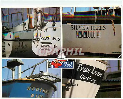 Cartes postales moderne Port a sec Martigues Bateaux Silver Heels Honolulu True Love Goteborg Nouchka