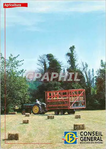 Moderne Karte Collection Bouches du Rhone Tracteur dans la plaine de la Vrau