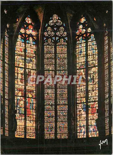 Cartes postales moderne Carcassonne (Aude) Basilique Saint Nazaire Vitraux du Choeur XIIIe et XIV siecle Couleurs et Lum