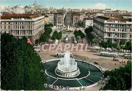 Moderne Karte Milano Panorama vue du Ch�teau Autobus