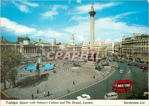 Moderne Karte Trafalgar Square with Nelson's Column and The Strand London