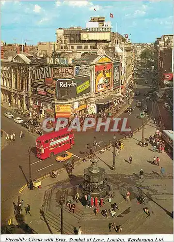Cartes postales moderne Piccadilly Circus With Eros Symbol of Love London In the centre of the Circus stands Sir Alfred