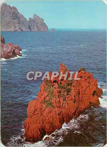 Cartes postales moderne La Baie D'Elbo Ilot rocheux aux teintes sanglantes Au fond la Pointe Palazzo Panorama de la Cors
