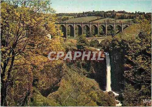 Moderne Karte Entre Mauriac et Aurillac Cantal Touristique La cascade des Salins