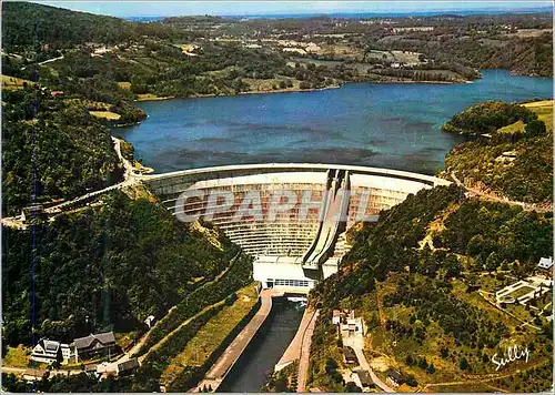 Moderne Karte Le Barrage de Bort (Correze) et sa retenue