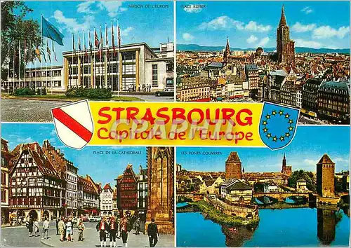 Cartes postales moderne Strasbourg Capitale de l'Europe Maison de l'Europe Place Kleber Place de la Cathedrale Les ponts