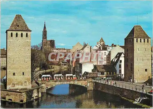 Cartes postales moderne Strasbourg (Alsace) Les Ponts Couverts et la Cathedrale