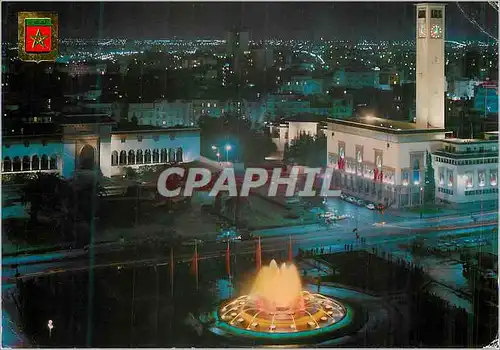 Cartes postales moderne Casablanca Fontaine lumineuse et musicale Place des Nations Unies