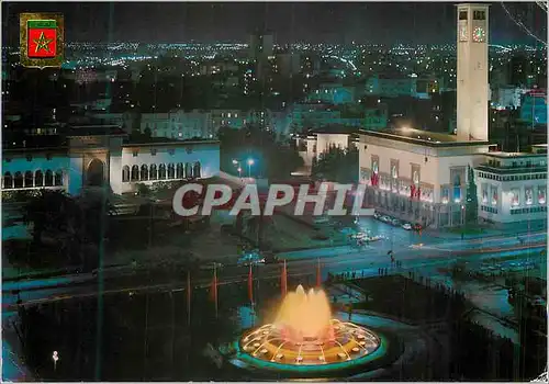 Moderne Karte Casablanca Fontaine lumineuse et musicale Place des Nations Unies