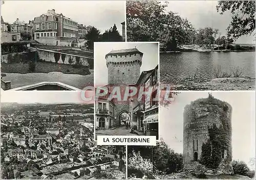 Cartes postales moderne La Souterraine La Poste L'Etang du Cheix Porte Fortifiee du XVIe siecle Vue Generale Aerienne La