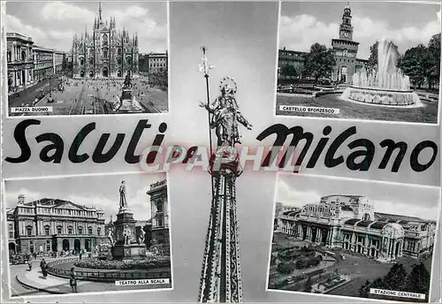 Cartes postales moderne Greetings from Milan