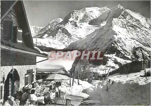 Cartes postales moderne Terrasse du Chalet Remy et le Mont Blanc St Gervais Le Bettex Ski
