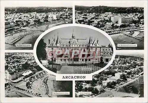 Cartes postales moderne Arcachon La place et la jetee Le boulevard Promenade Le casino et la jetee Jetee Legallais