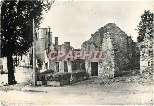 Moderne Karte Oradour sur Glane Bourg martyr 10 juin 1944 Place de L'Eglise Militaria