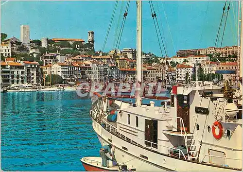 Moderne Karte Cannes Cote d'Azur Le Port et le Suquet Bateaux