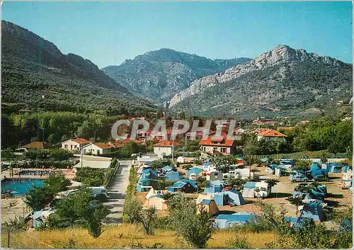 Moderne Karte Buis les Baronnies (Drome) Sur le Route des Pinces d'Orange le Camping et la Piscine