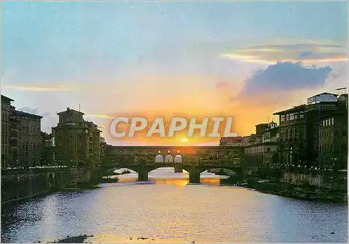 Cartes postales moderne Firenze Ponte Vecchio Coucher du soleil