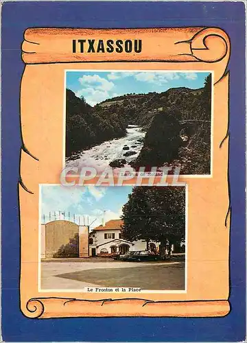 Cartes postales Itxassou (Pyr Atl) Le pas de Roland Le fronton et la place